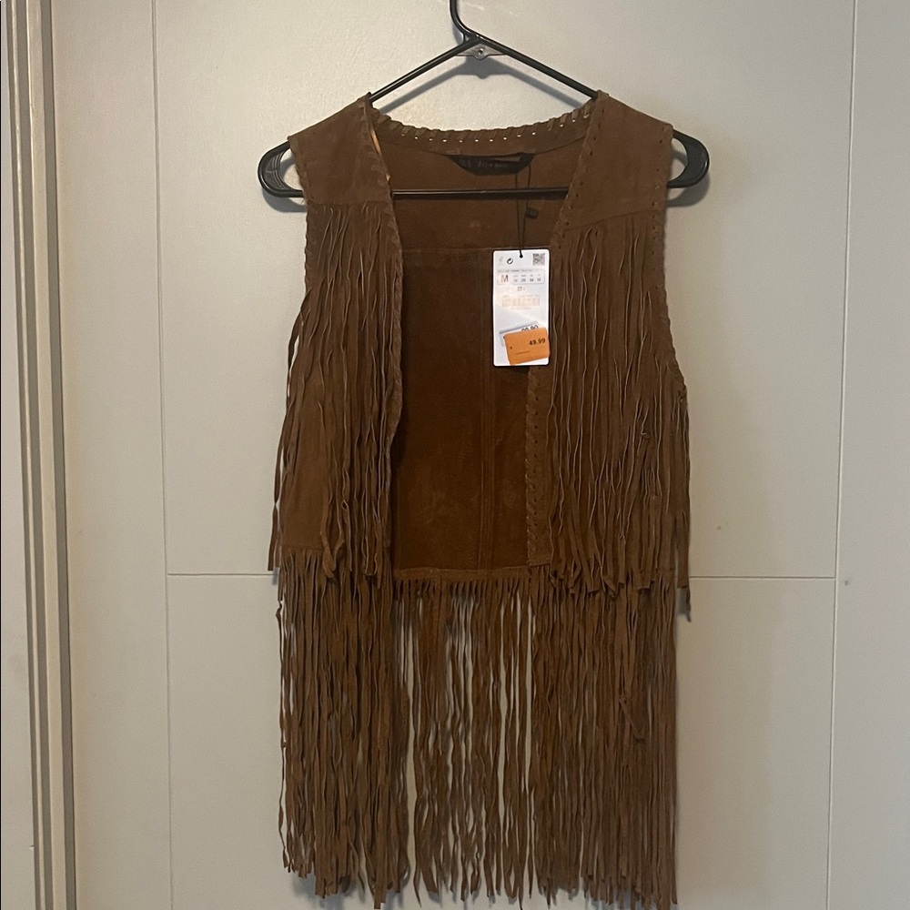 Zara - Brown Fringe Festival Vest